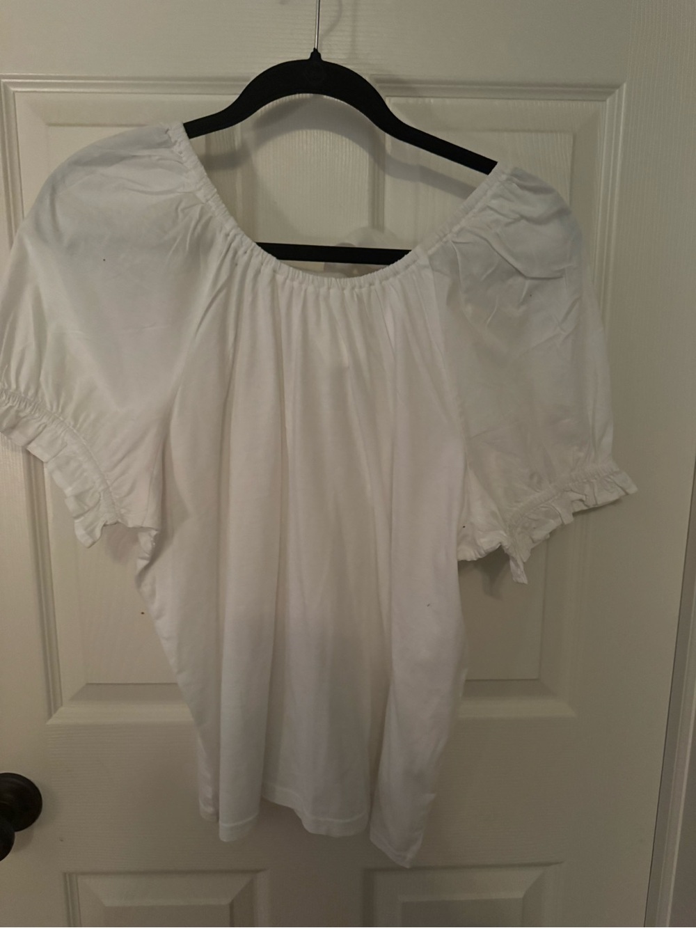 J. Crew White Off-Shoulder Peasant Blouse